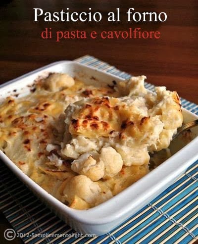 Pasta E Cavolfiore Al Forno Light Semplicemente Light
