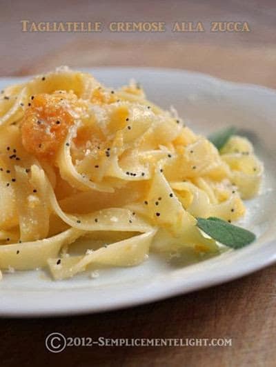 Pasta con crema di zucca e ricotta